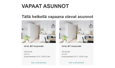 Viimeiset asunnot vuokrattavissa Kurjenlinnan Pihassa